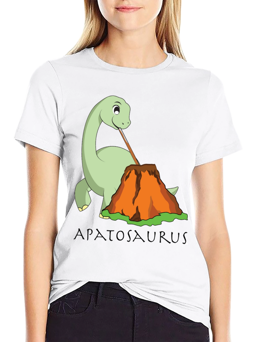 Apatosaurus Volcano Lava Drinking T-Shirt