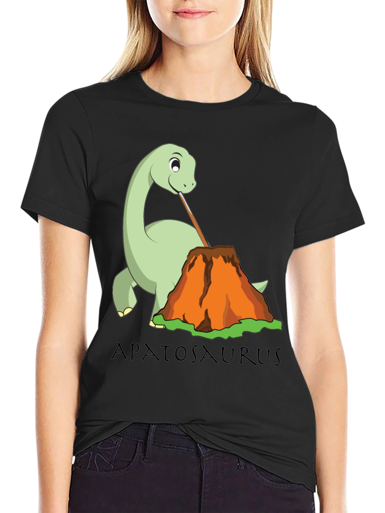 Apatosaurus Volcano Lava Drinking T-Shirt