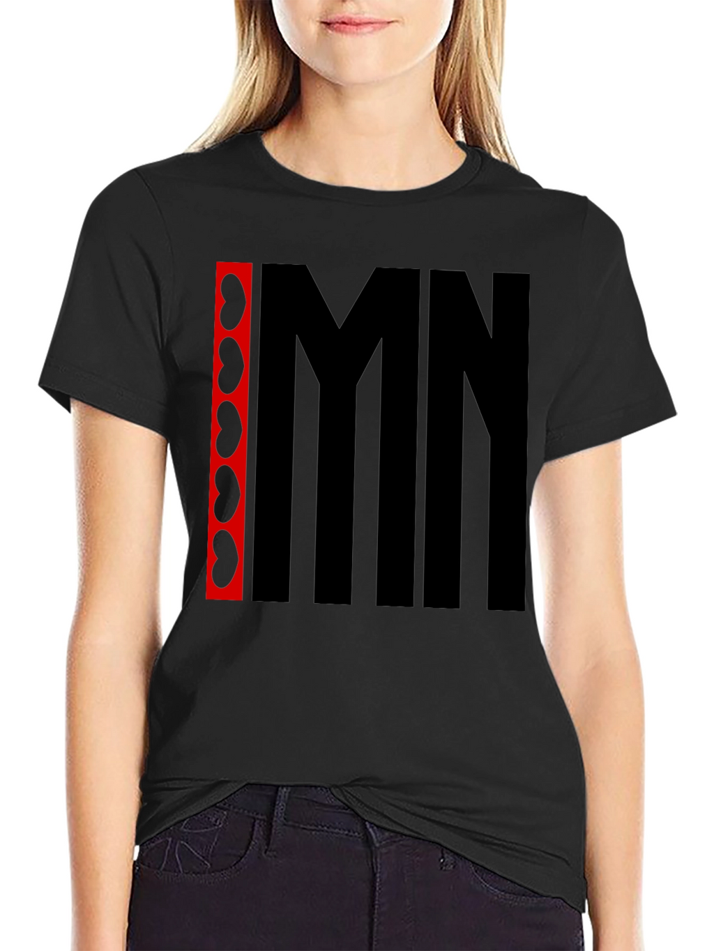 IMN Kidney Bean Graphic Tee - Black Cotton T-Shirt