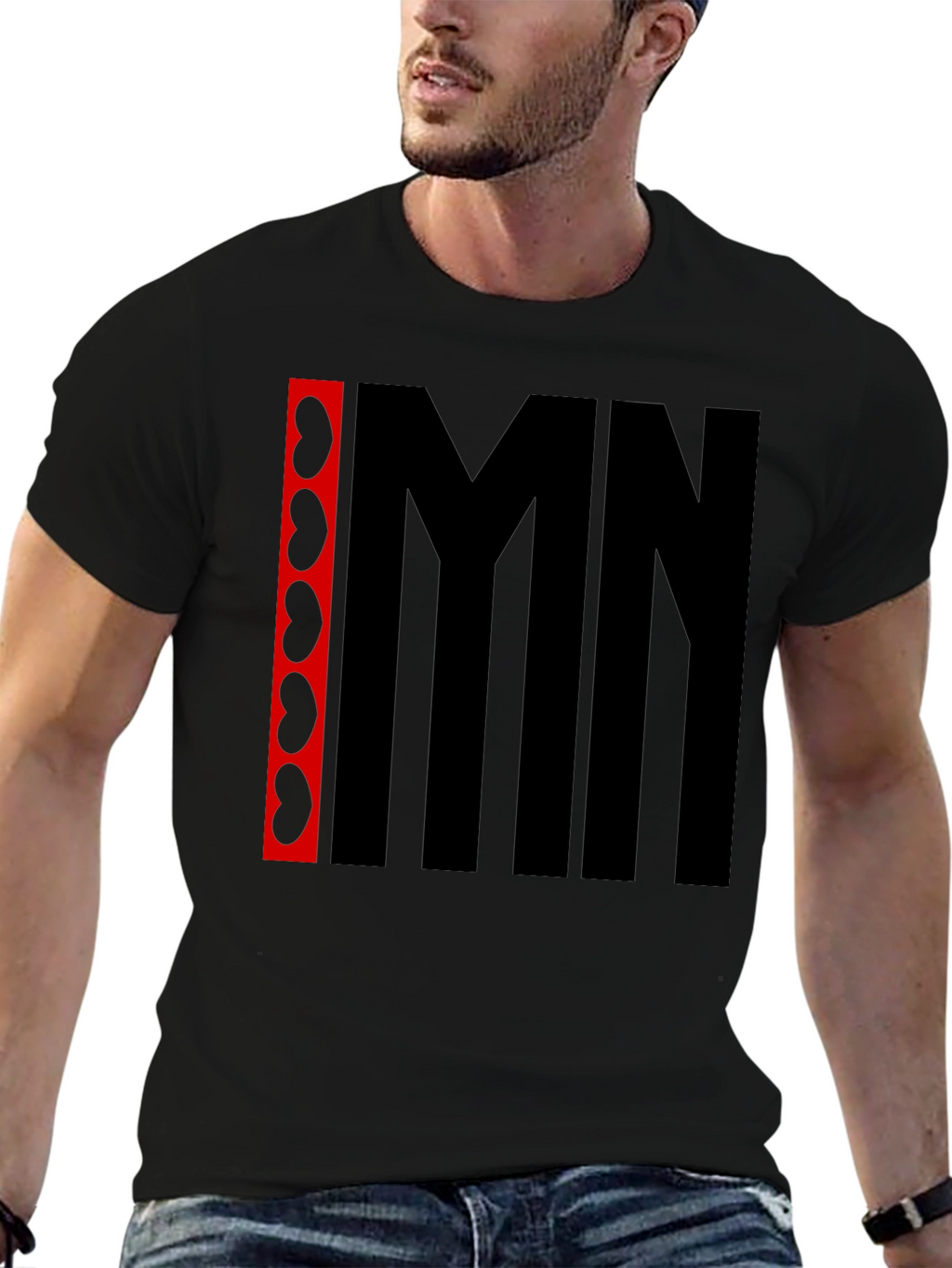 IMN Kidney Bean Graphic Tee - Black Cotton T-Shirt