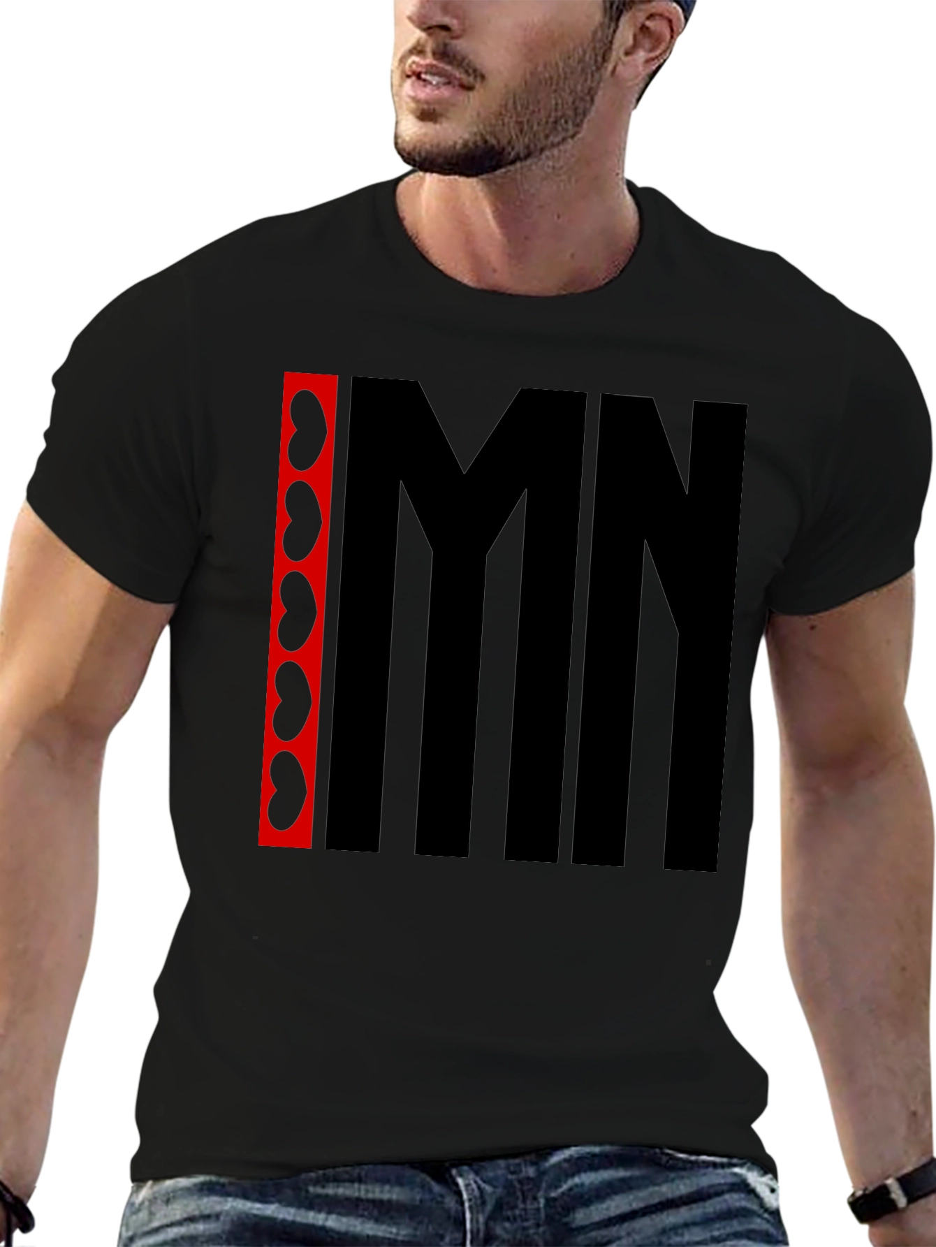IMN Kidney Bean Graphic Tee - Black Cotton T-Shirt