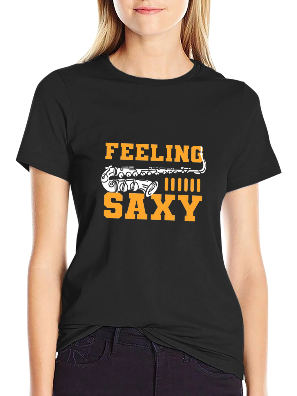 Feeling Saxy Black T-Shirt