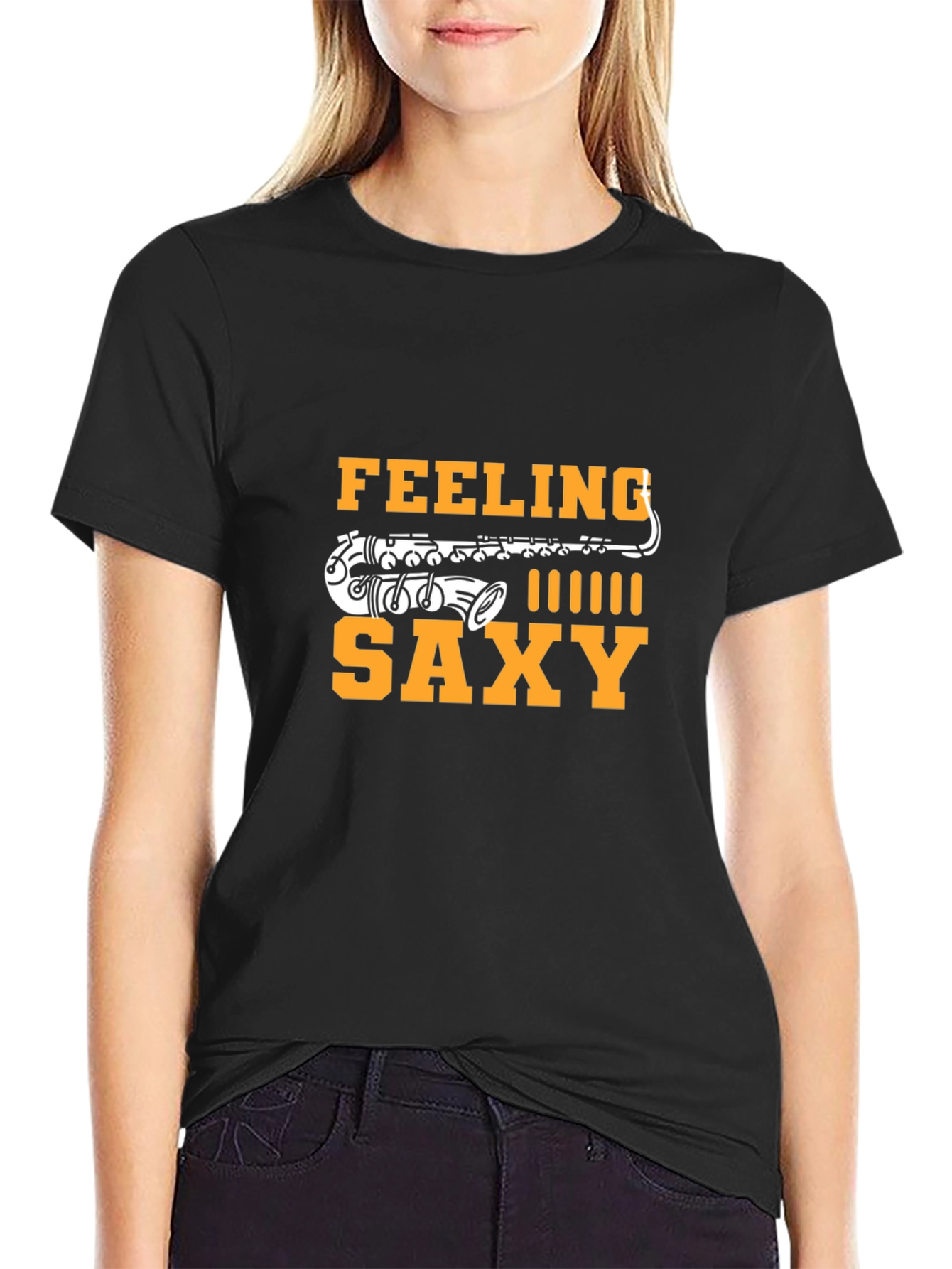 Feeling Saxy Black T-Shirt
