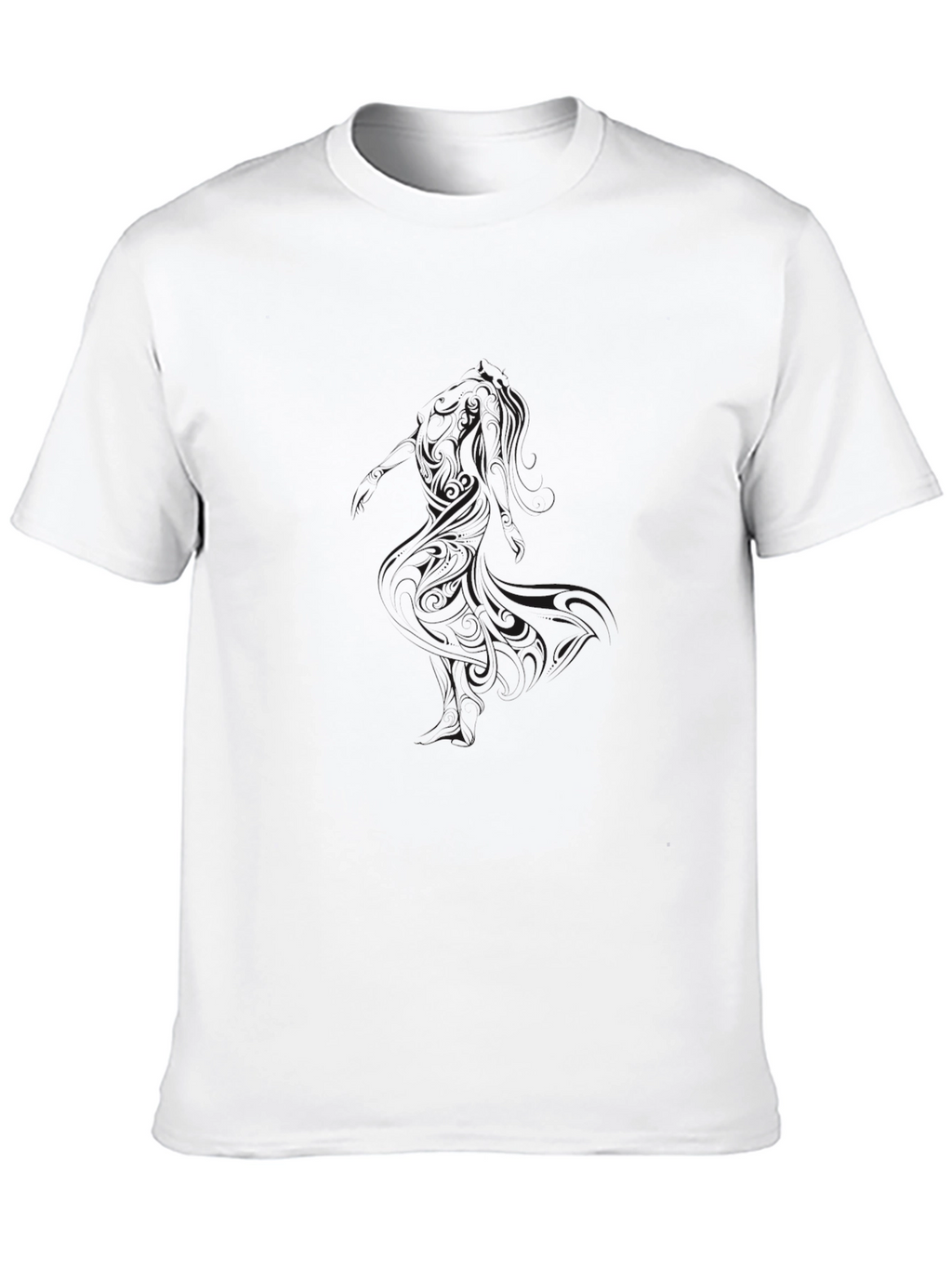 Mens Solid Black Crew Neck Short Sleeve T-Shirt
