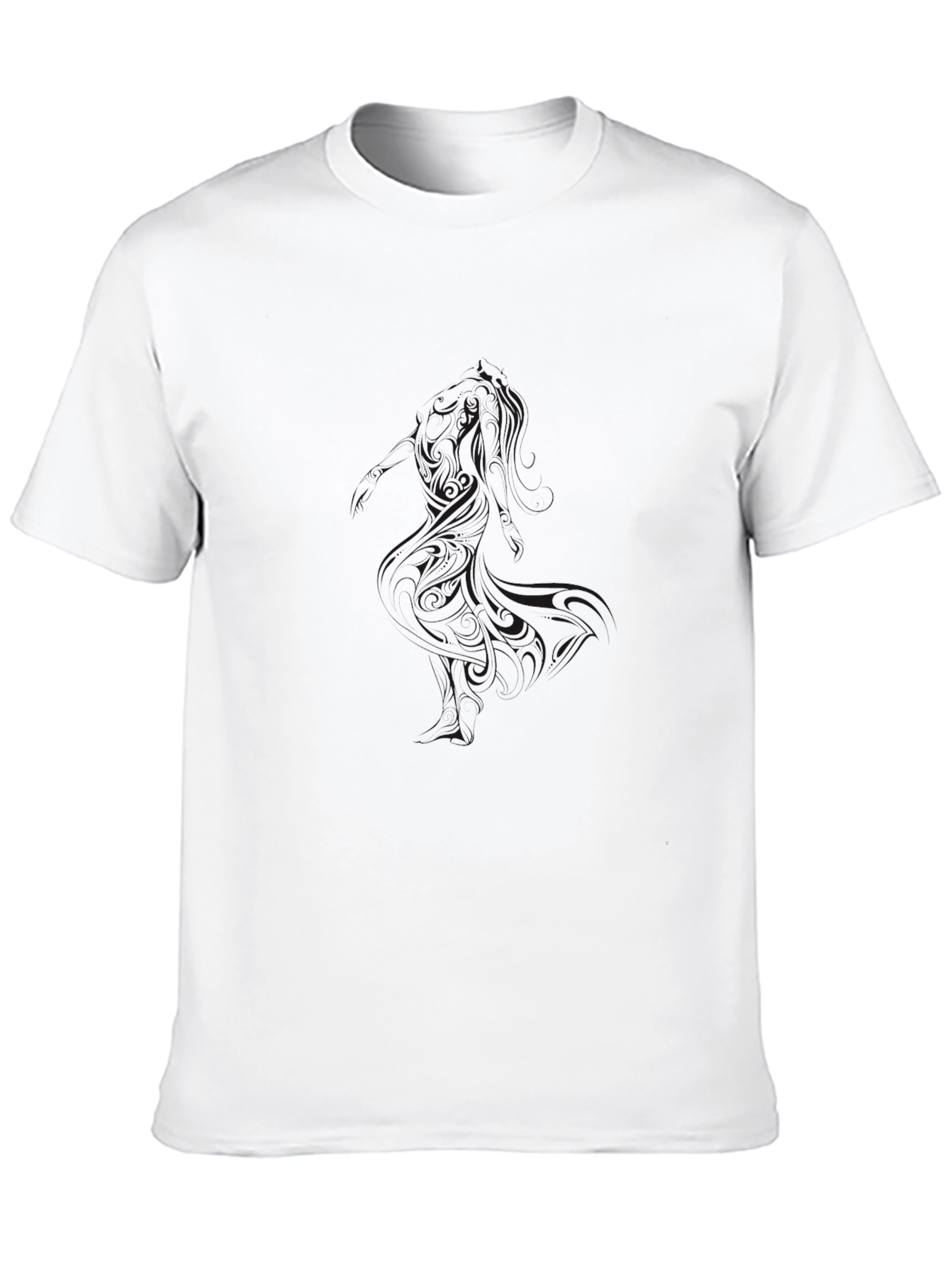 Mens Solid Black Crew Neck Short Sleeve T-Shirt