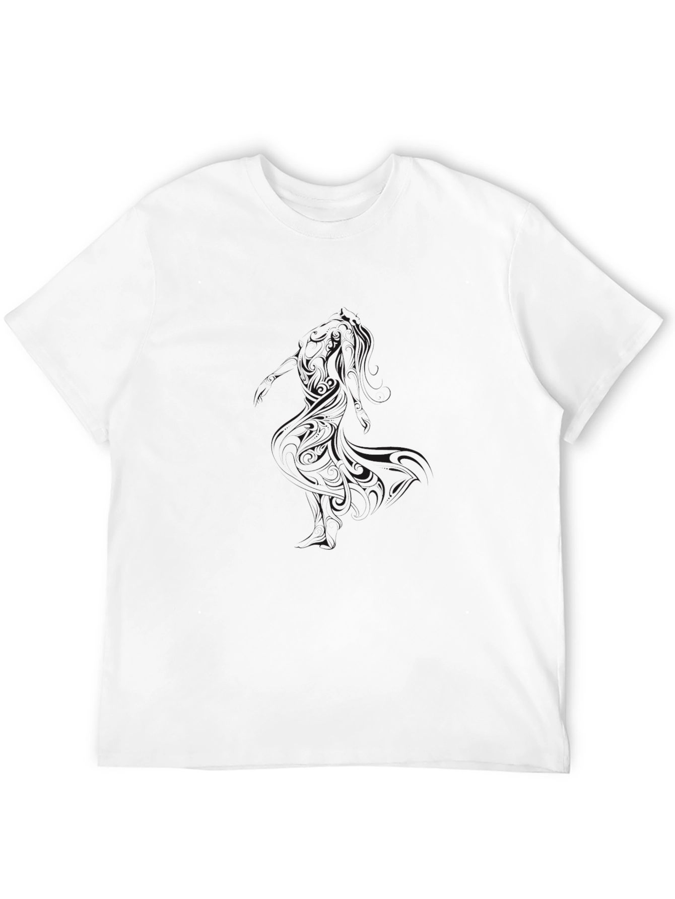 Mens Solid Black Crew Neck Short Sleeve T-Shirt