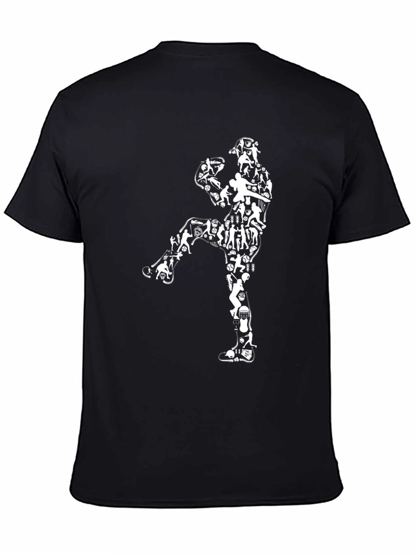 Sports Collage Black T-Shirt