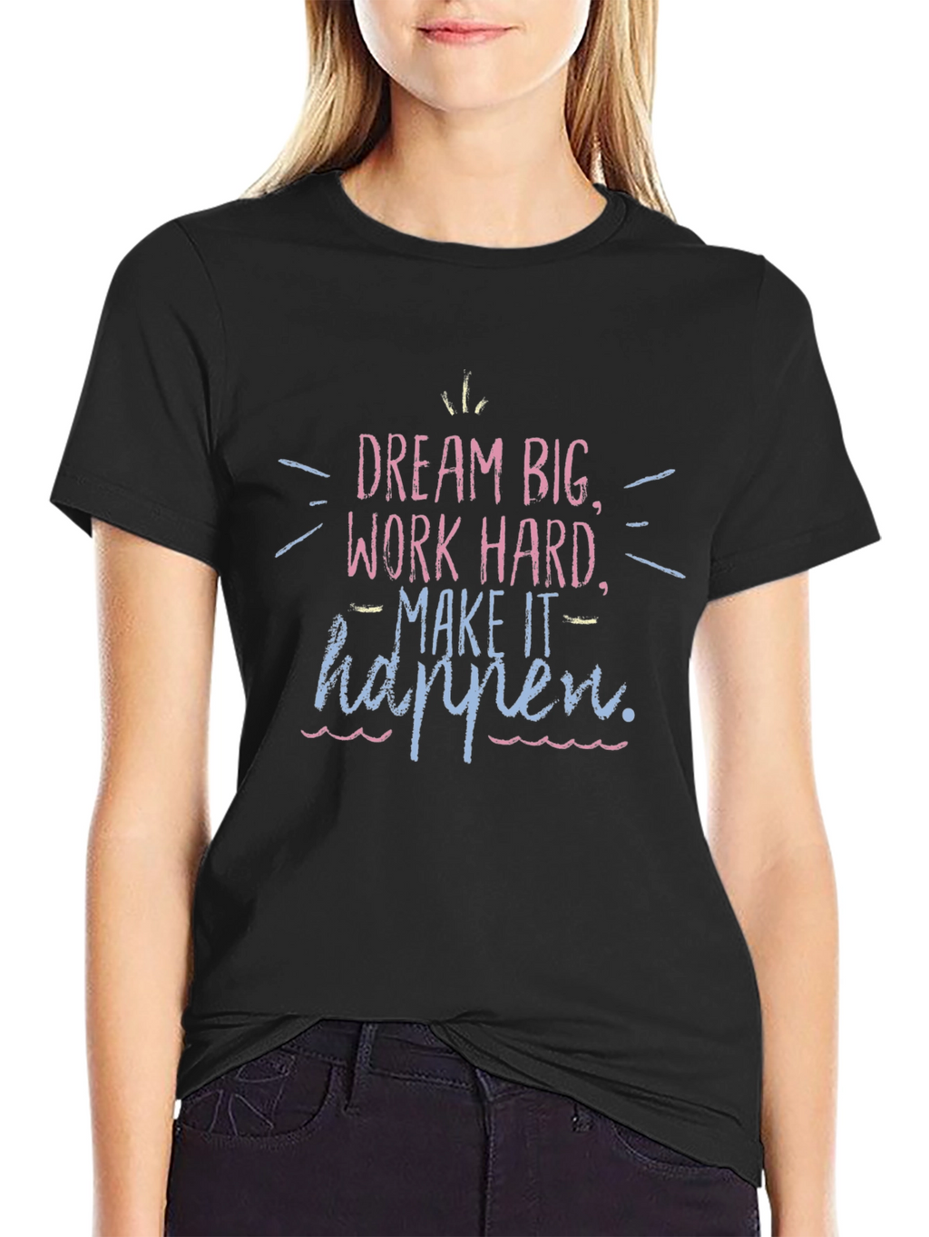 Dream Big Graphic Tee - Black Casual Shirt