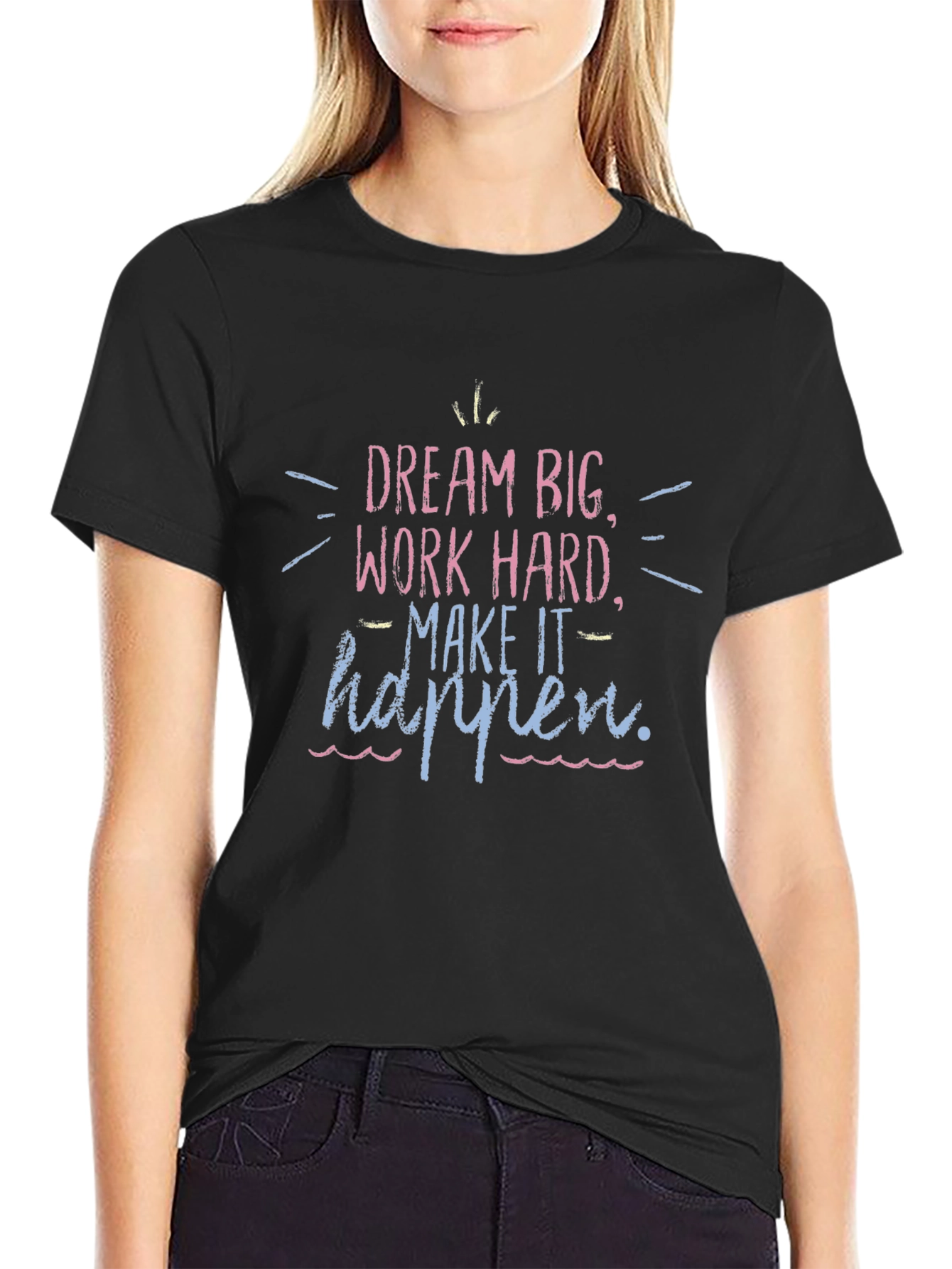 Dream Big Graphic Tee - Black Casual Shirt