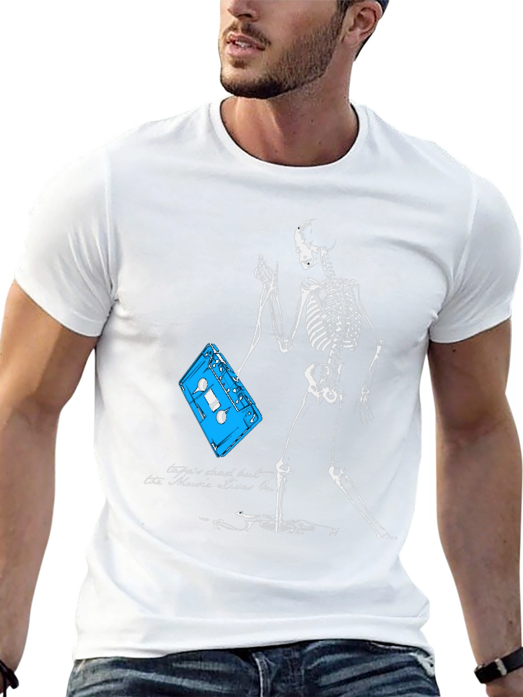 Skeleton & Cassette Tape Graphic Tee