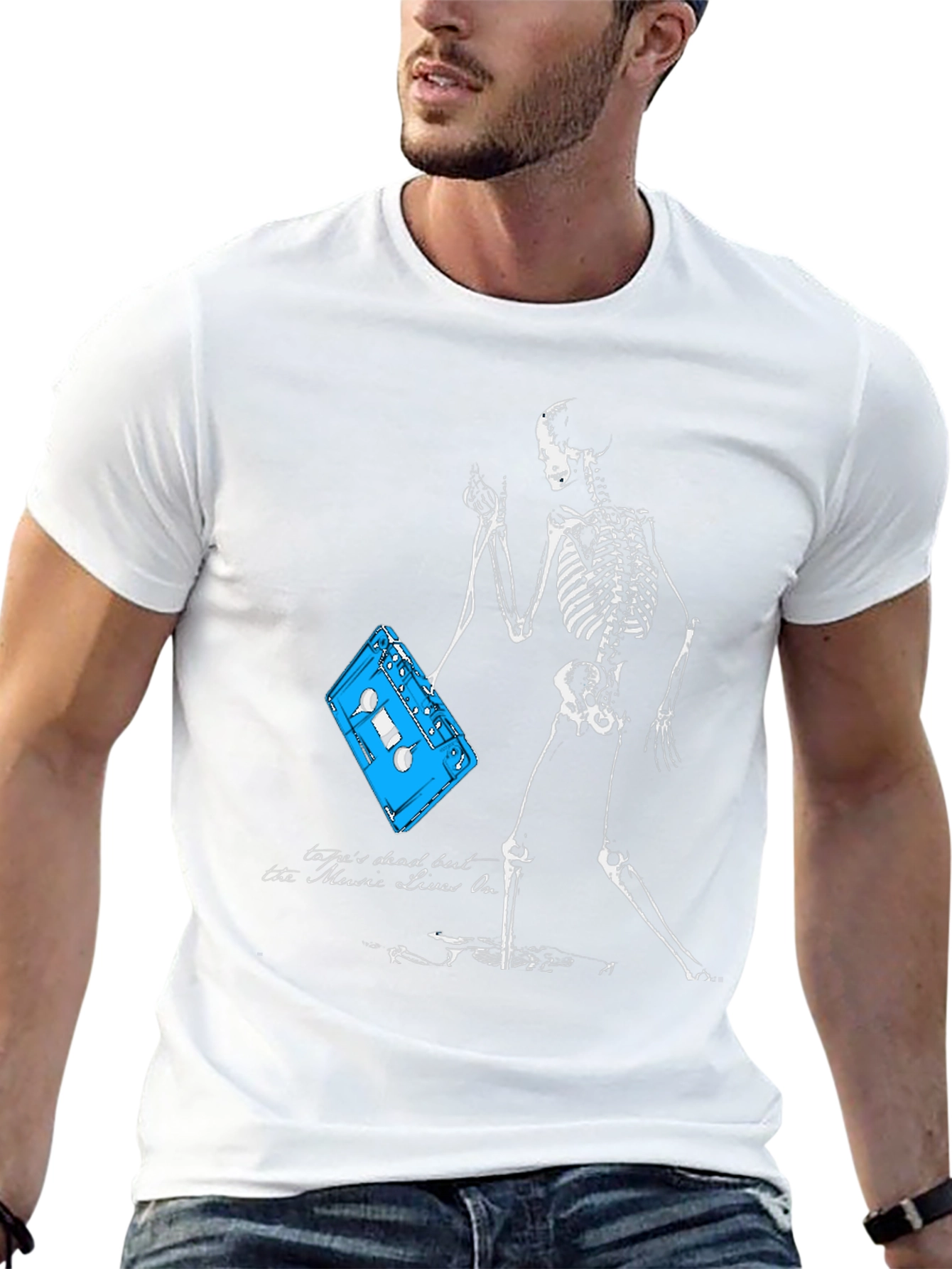 Skeleton & Cassette Tape Graphic Tee