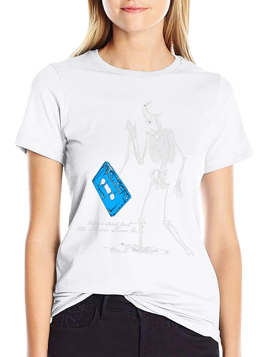Skeleton & Cassette Tape Graphic Tee