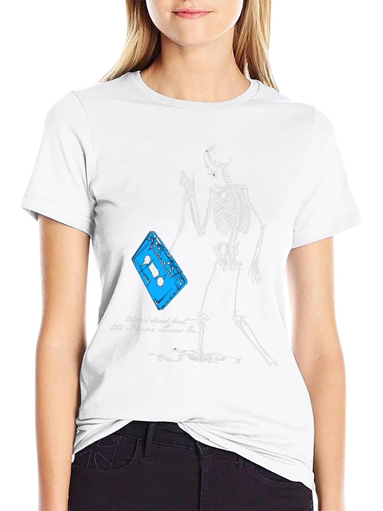 Skeleton & Cassette Tape Graphic Tee