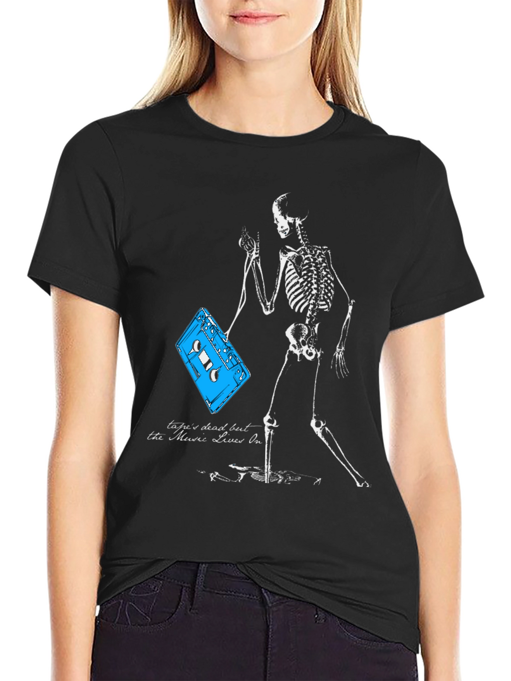 Skeleton & Cassette Tape Graphic Tee