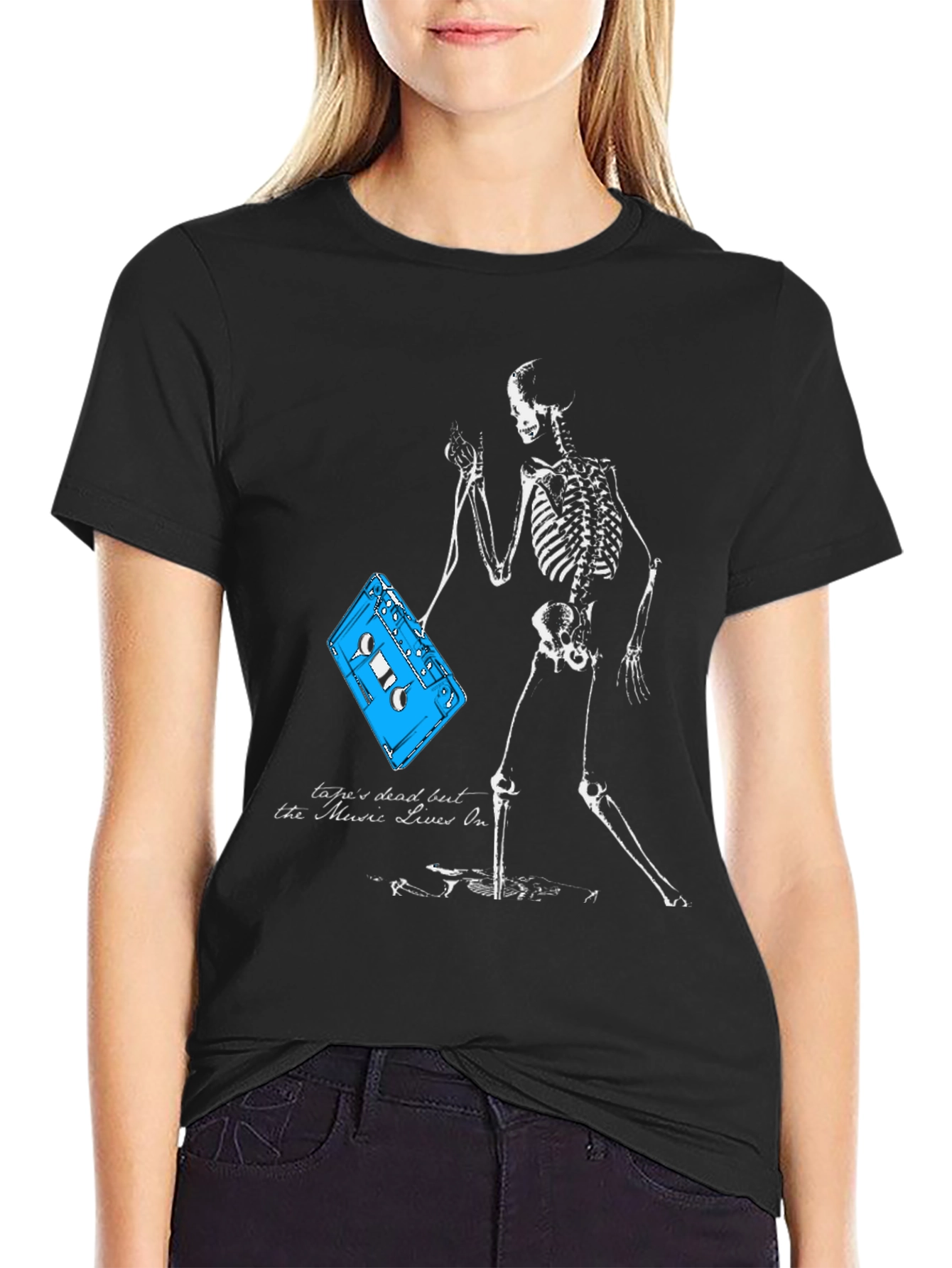Skeleton & Cassette Tape Graphic Tee