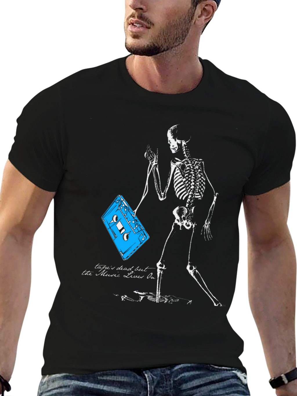 Skeleton & Cassette Tape Graphic Tee
