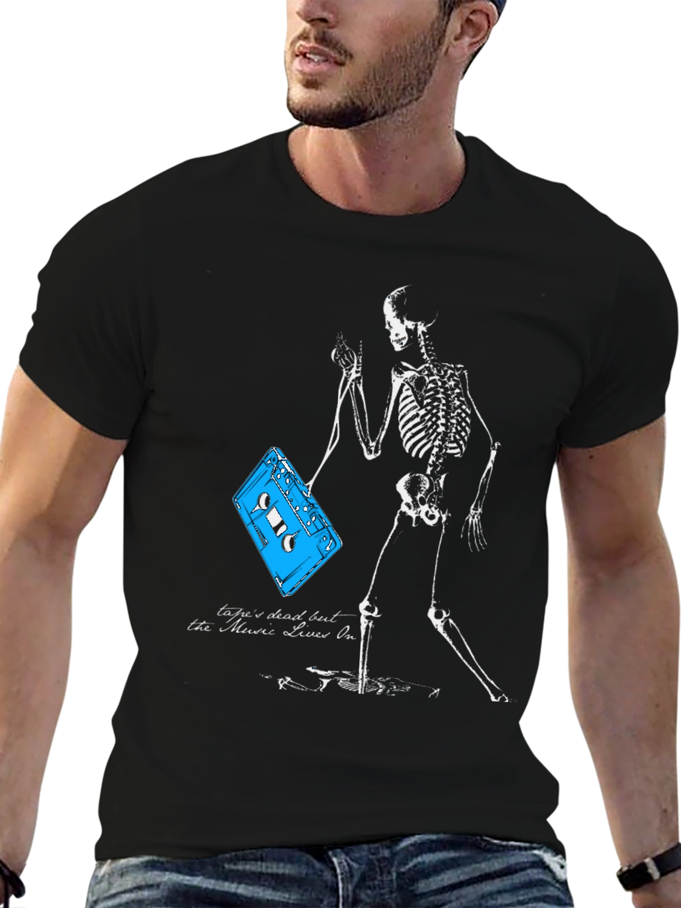 Skeleton & Cassette Tape Graphic Tee