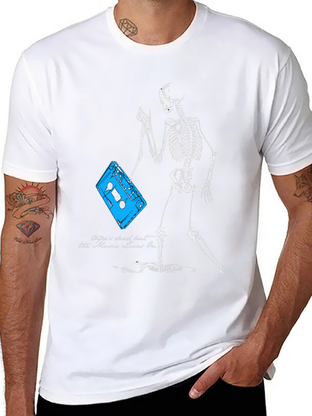 Skeleton & Cassette Tape Graphic Tee
