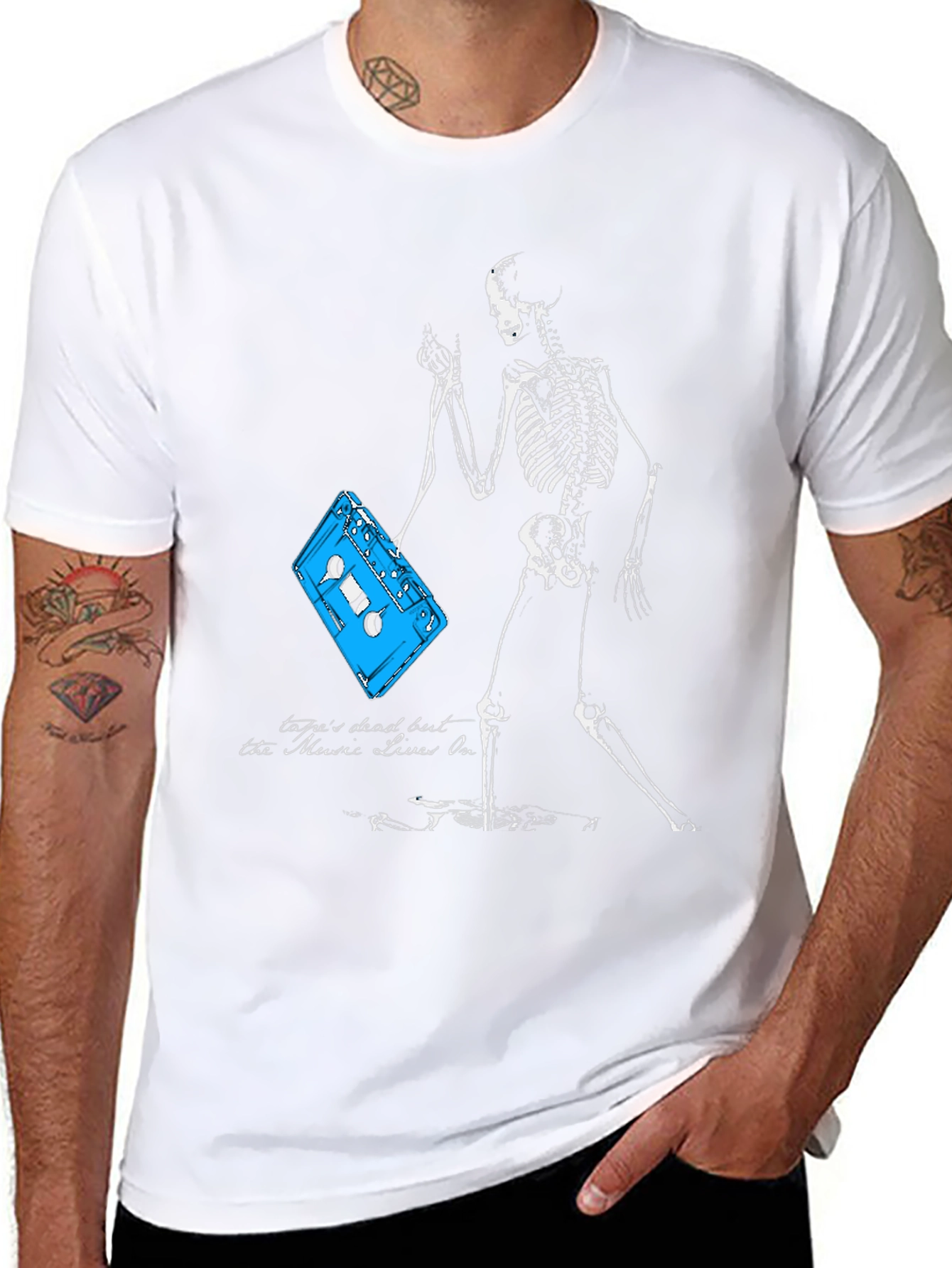 Skeleton & Cassette Tape Graphic Tee