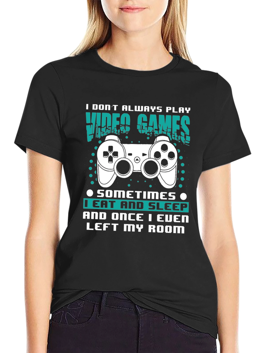 Gamer T-Shirt: Eat Sleep Leave Room (Rarely!)