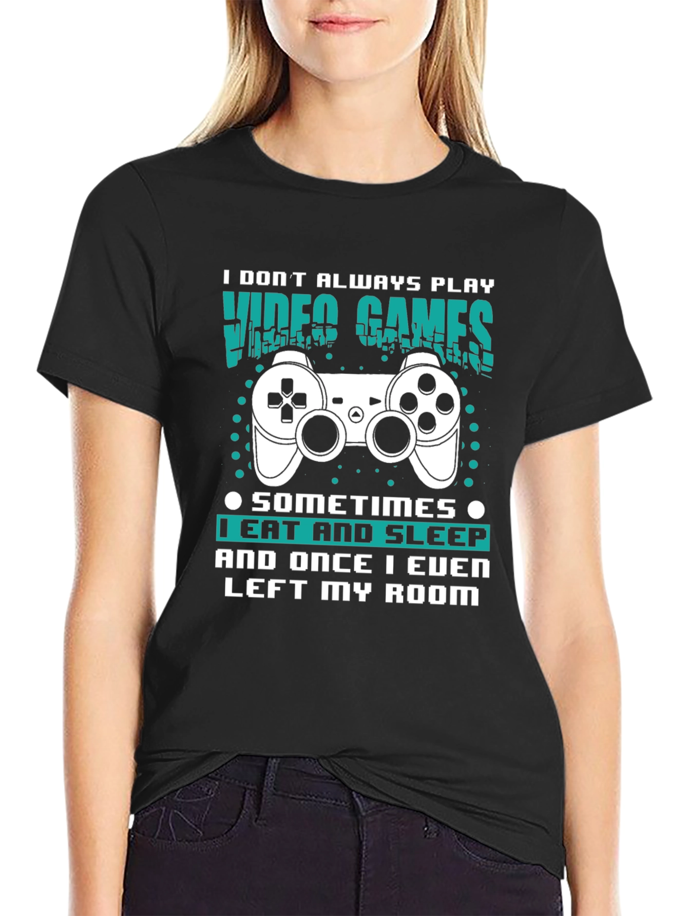 Gamer T-Shirt: Eat Sleep Leave Room (Rarely!)