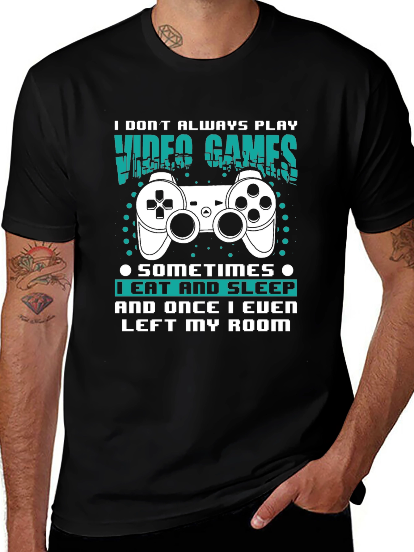 Gamer T-Shirt: Eat Sleep Leave Room (Rarely!)