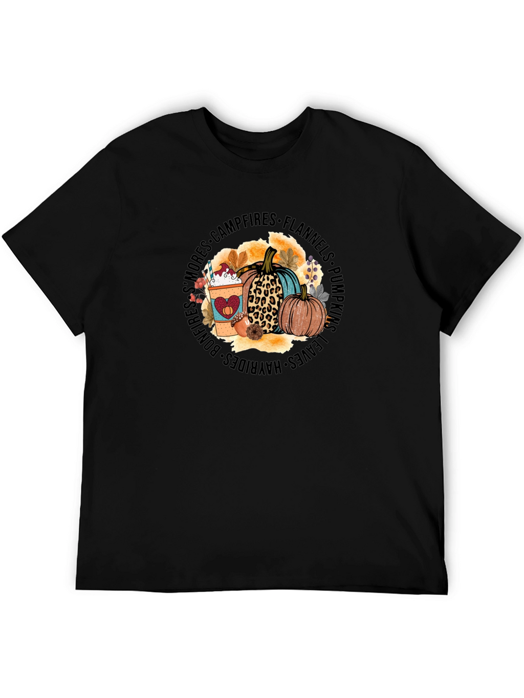 Fall Vibes T-Shirt - Pumpkins Coffee Bonfires