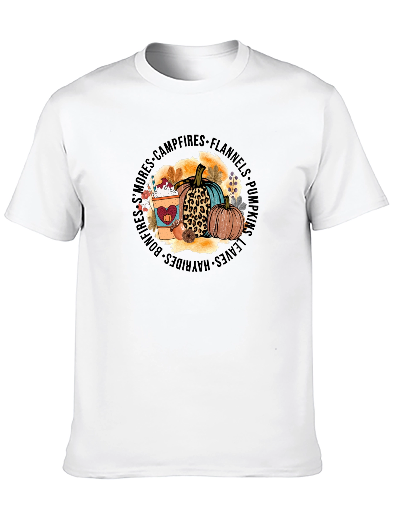 Fall Vibes T-Shirt - Pumpkins Coffee Bonfires