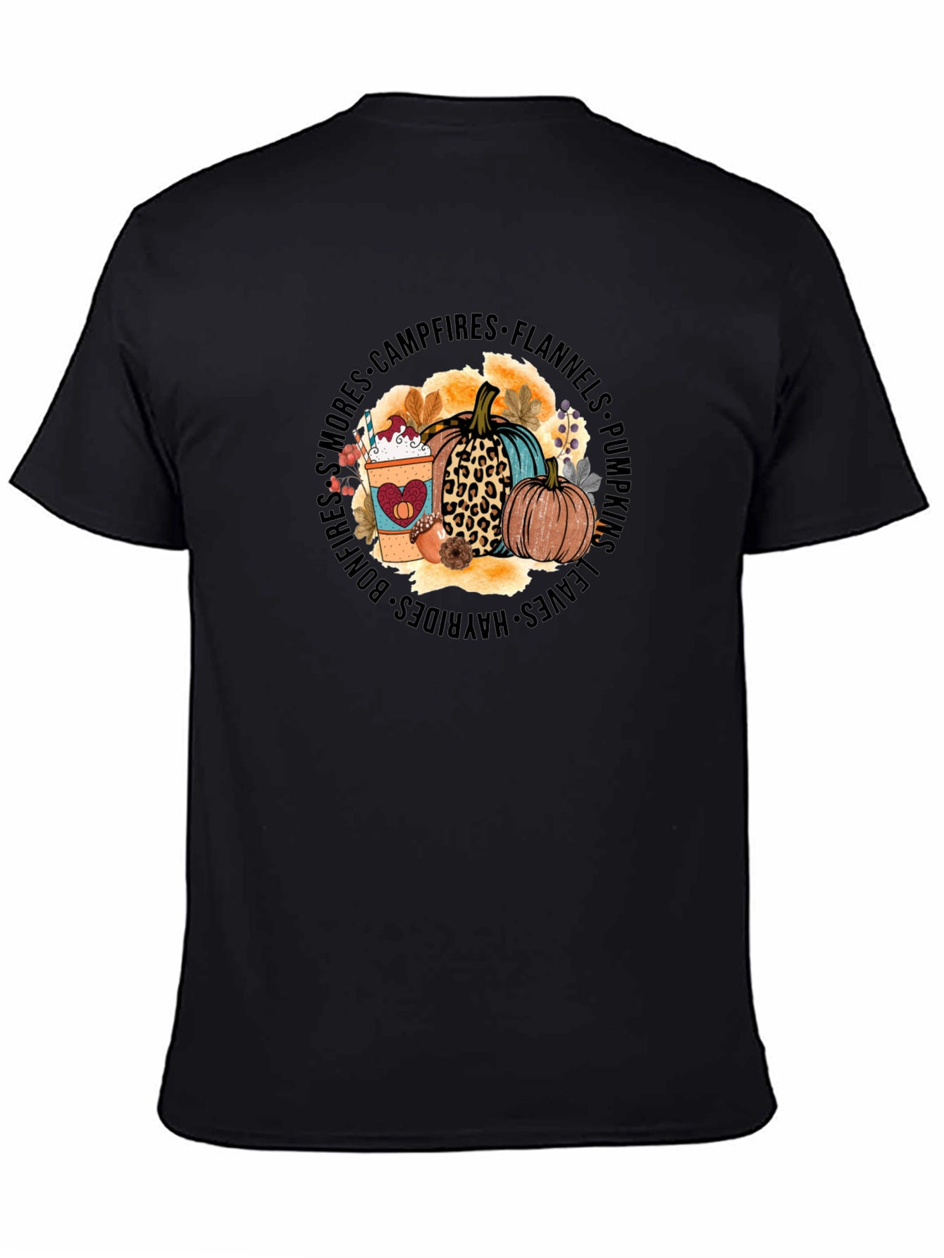 Fall Vibes T-Shirt - Pumpkins Coffee Bonfires
