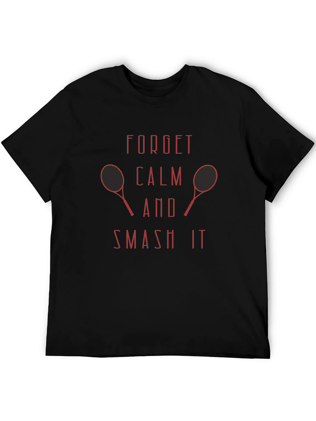 Forget Calm Tennis Smash Black T-Shirt
