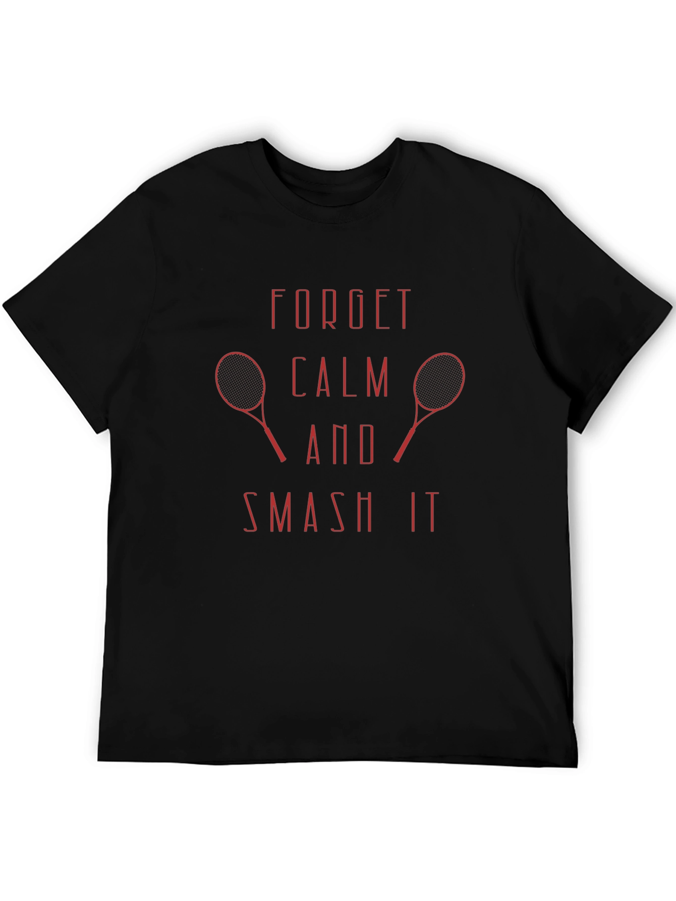 Forget Calm Tennis Smash Black T-Shirt