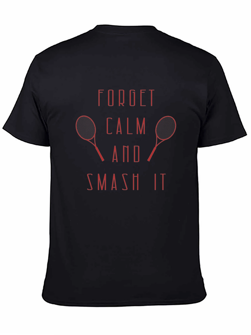 Forget Calm Tennis Smash Black T-Shirt