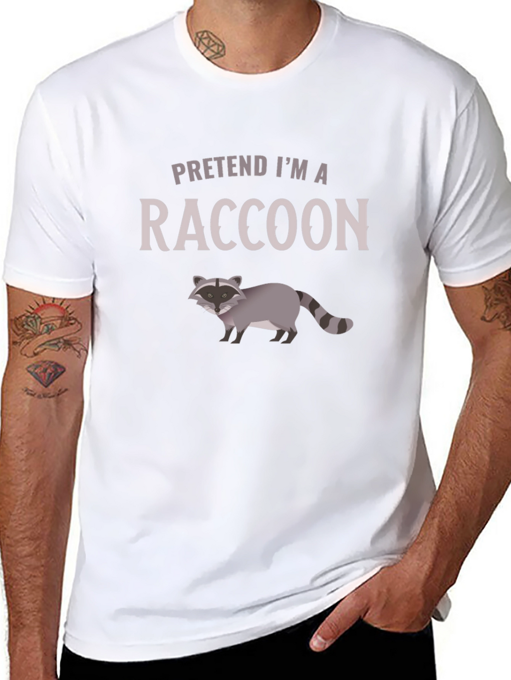 Pretend Im a Raccoon Graphic Tee - Soft Cotton
