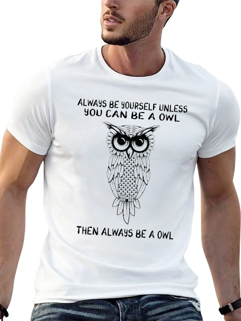 Owl Graphic Black T-Shirt: Be Yourself... Unless!
