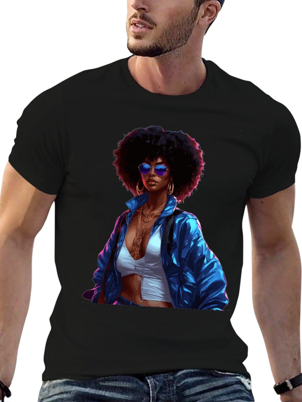Retro Afro Queen Graphic T-Shirt