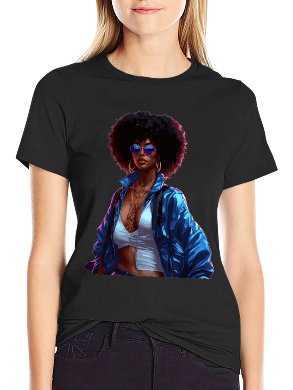 Retro Afro Queen Graphic T-Shirt