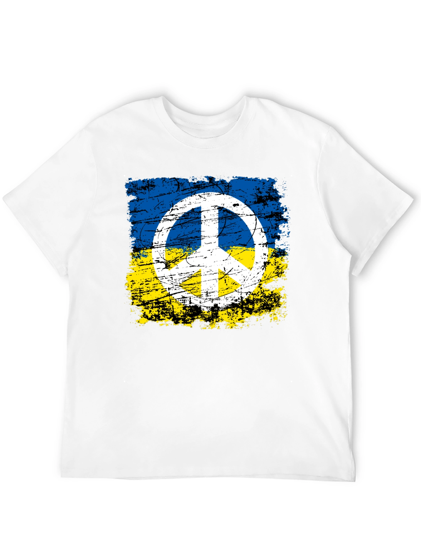 Ukraine Flag Peace Sign Graphic Tee