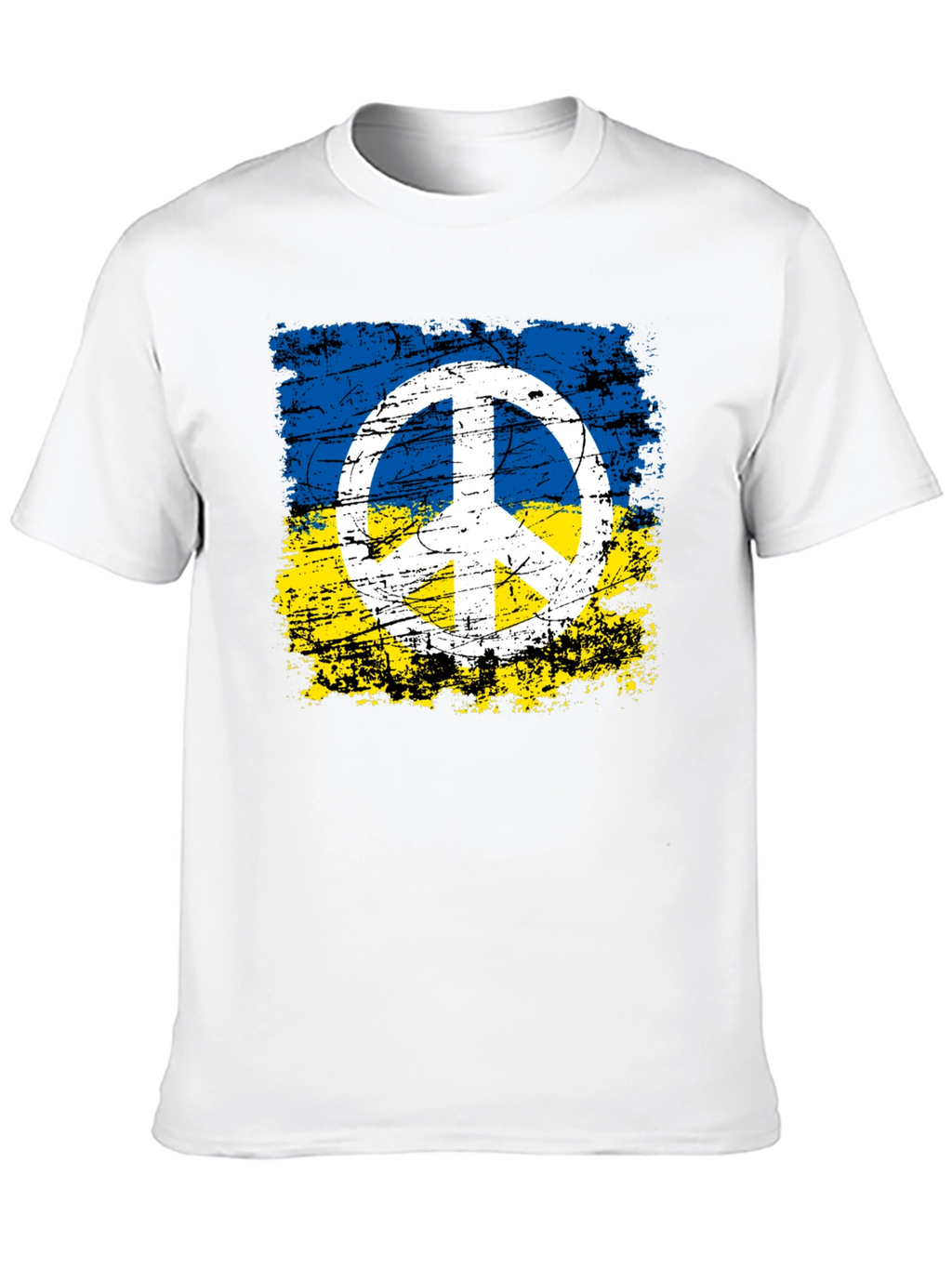Ukraine Flag Peace Sign Graphic Tee