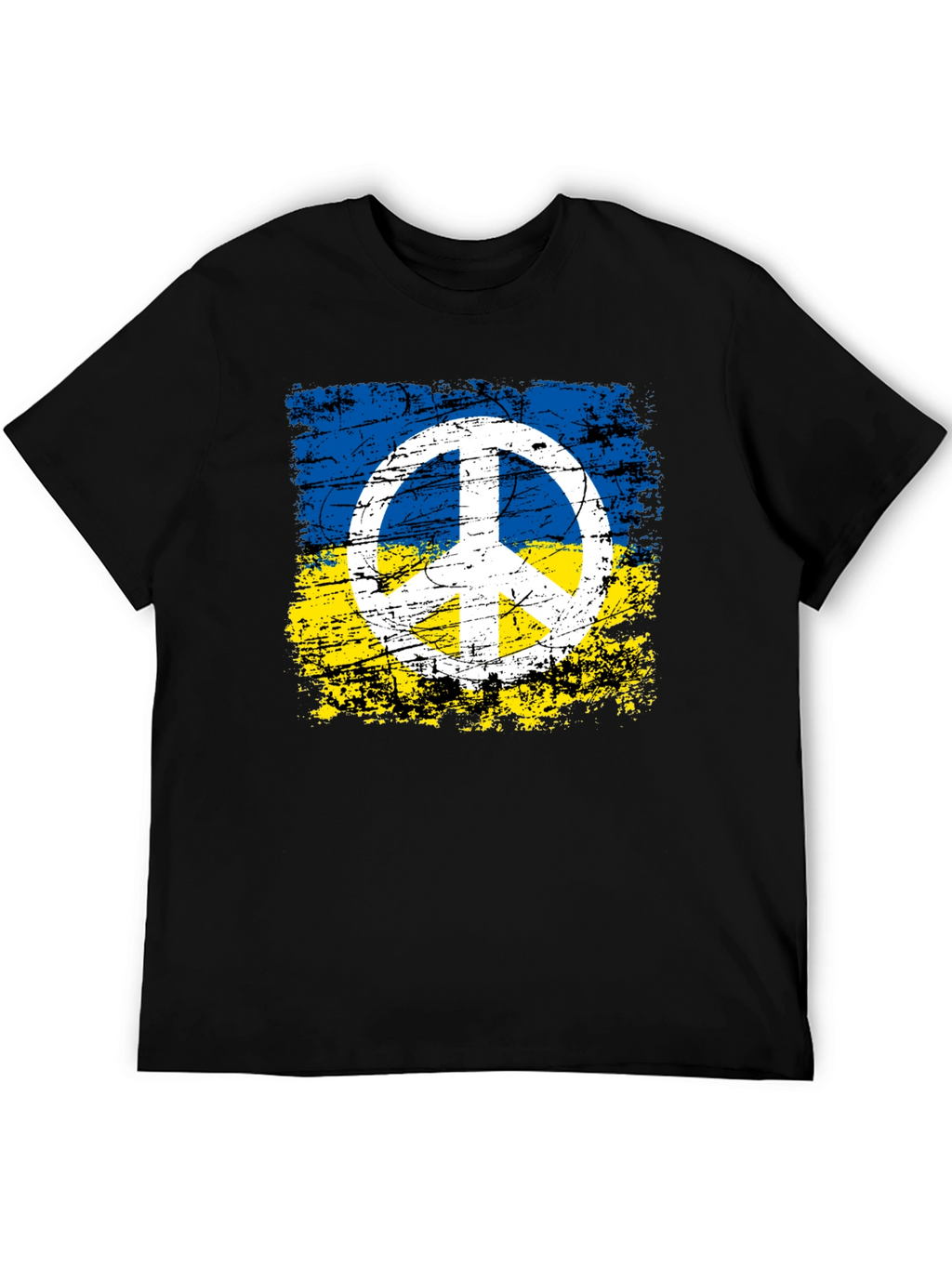 Ukraine Flag Peace Sign Graphic Tee