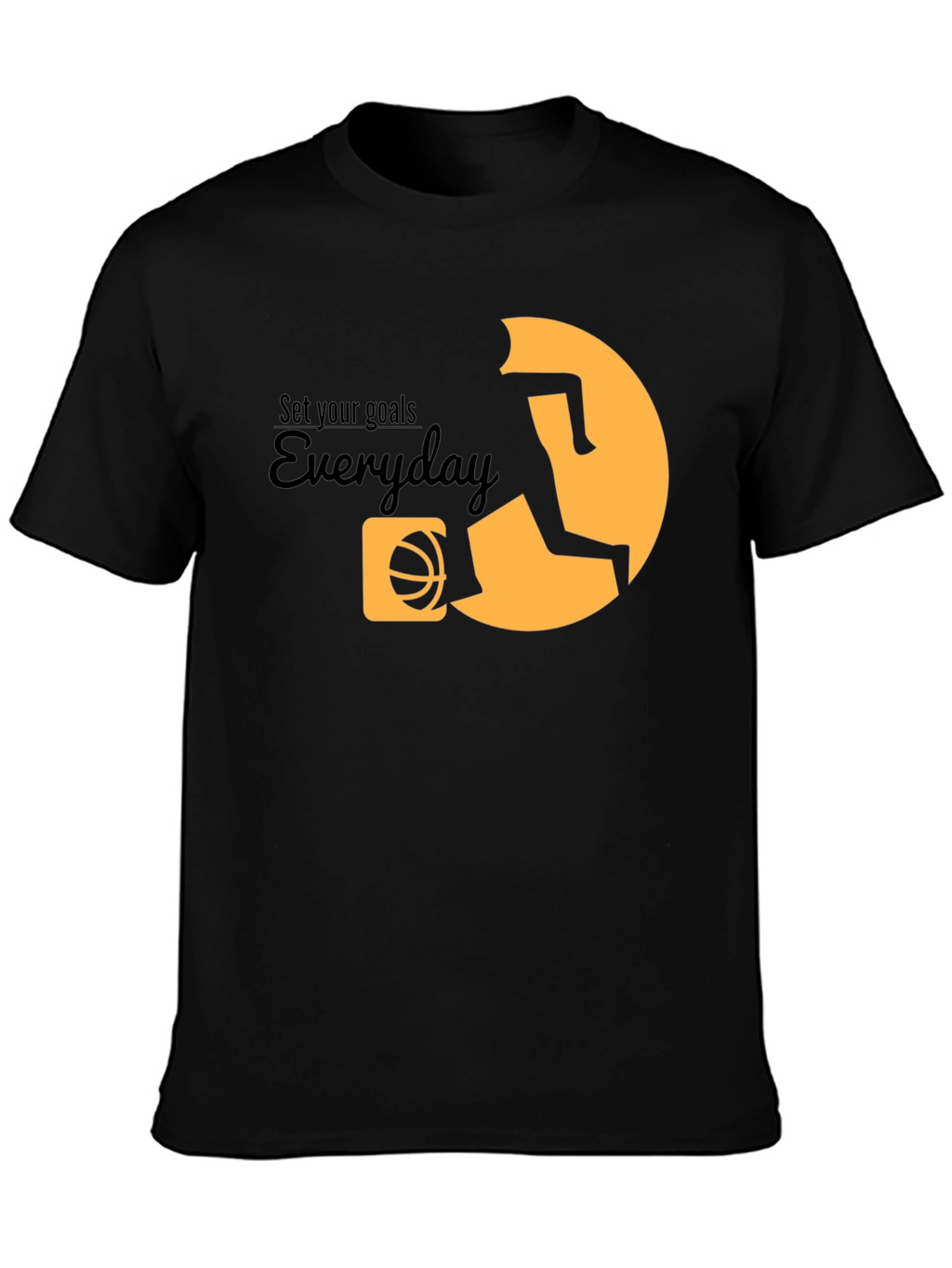 Set Your Goals Everyday Black Graphic Tee