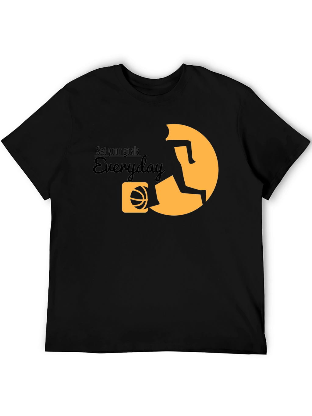 Set Your Goals Everyday Black Graphic Tee