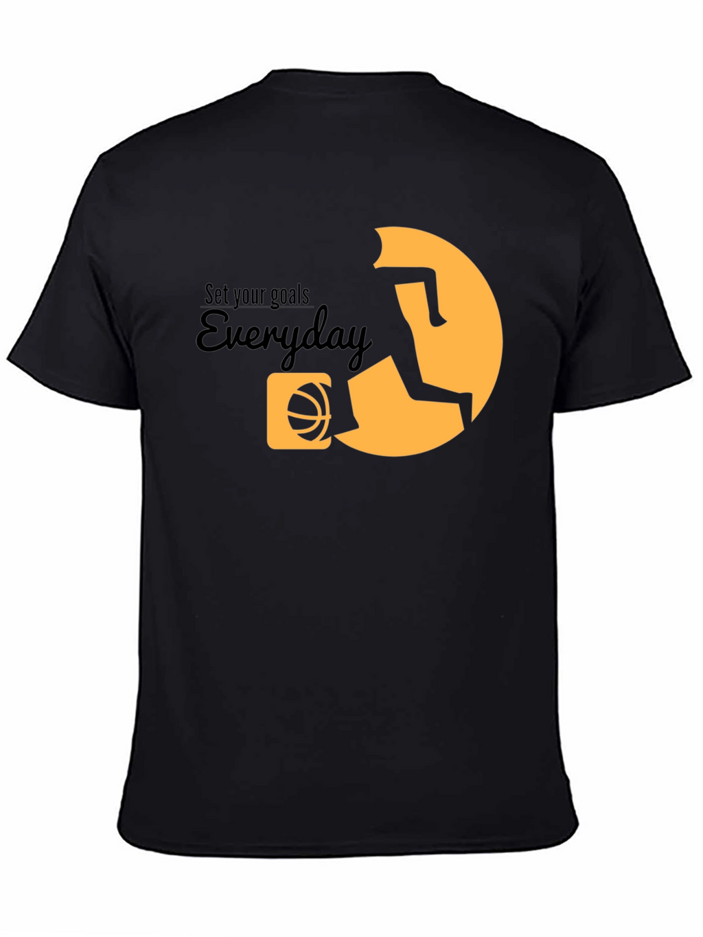 Set Your Goals Everyday Black Graphic Tee