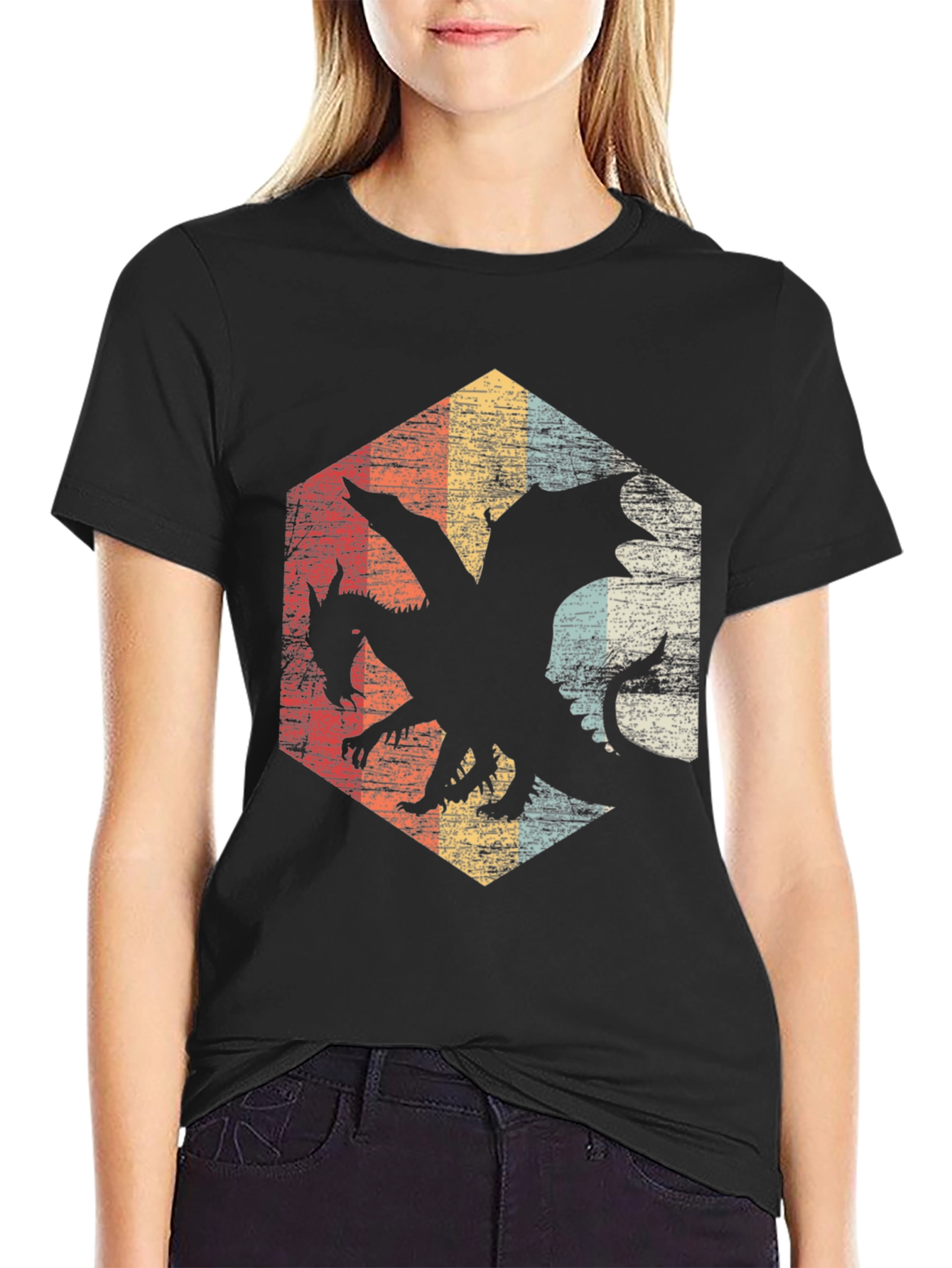 Retro Dragon Hexagon Tee