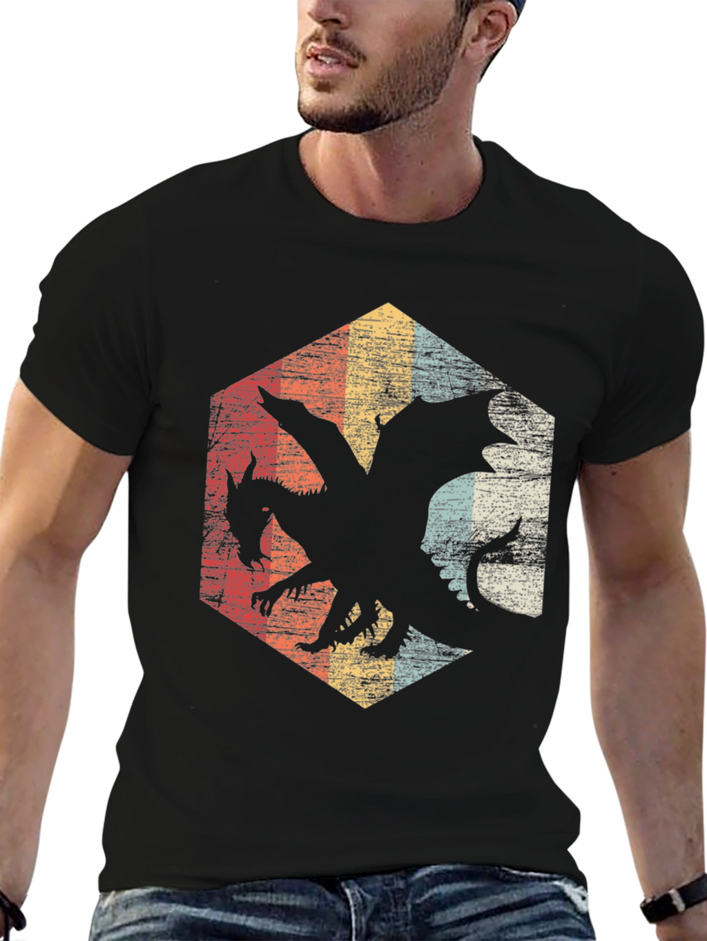 Retro Dragon Hexagon Tee