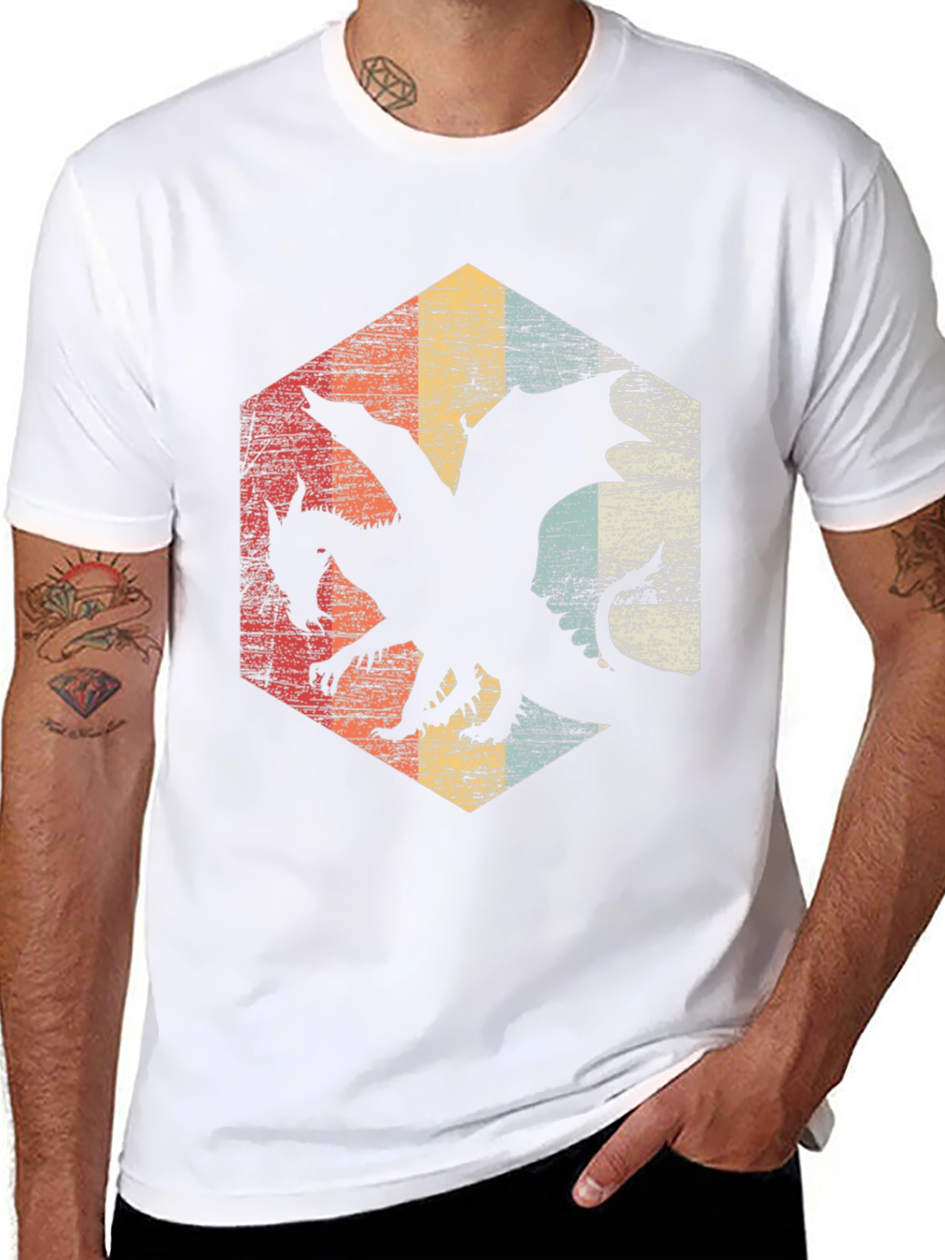 Retro Dragon Hexagon Tee