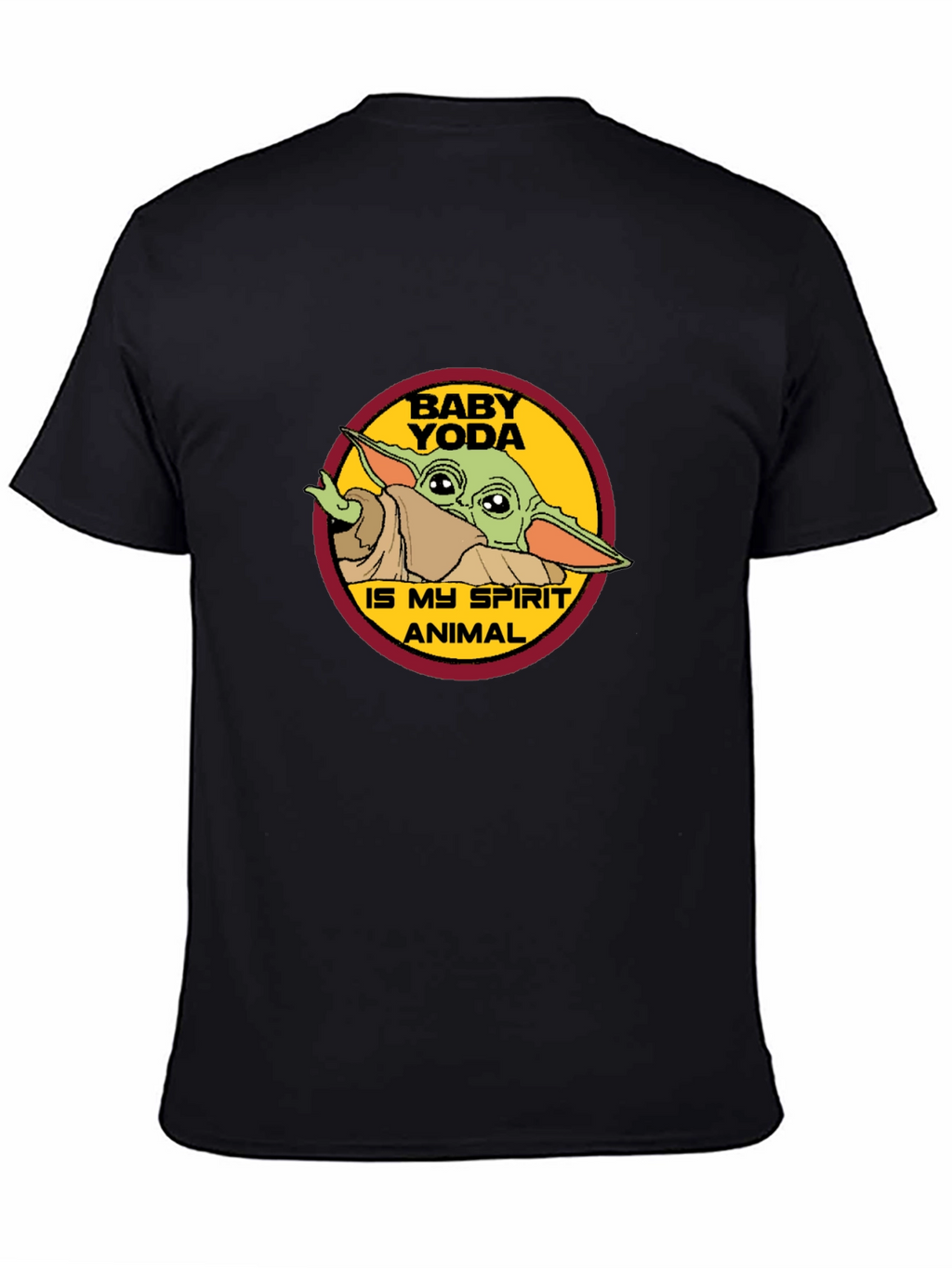 Baby Yoda Spirit Animal Black T-Shirt
