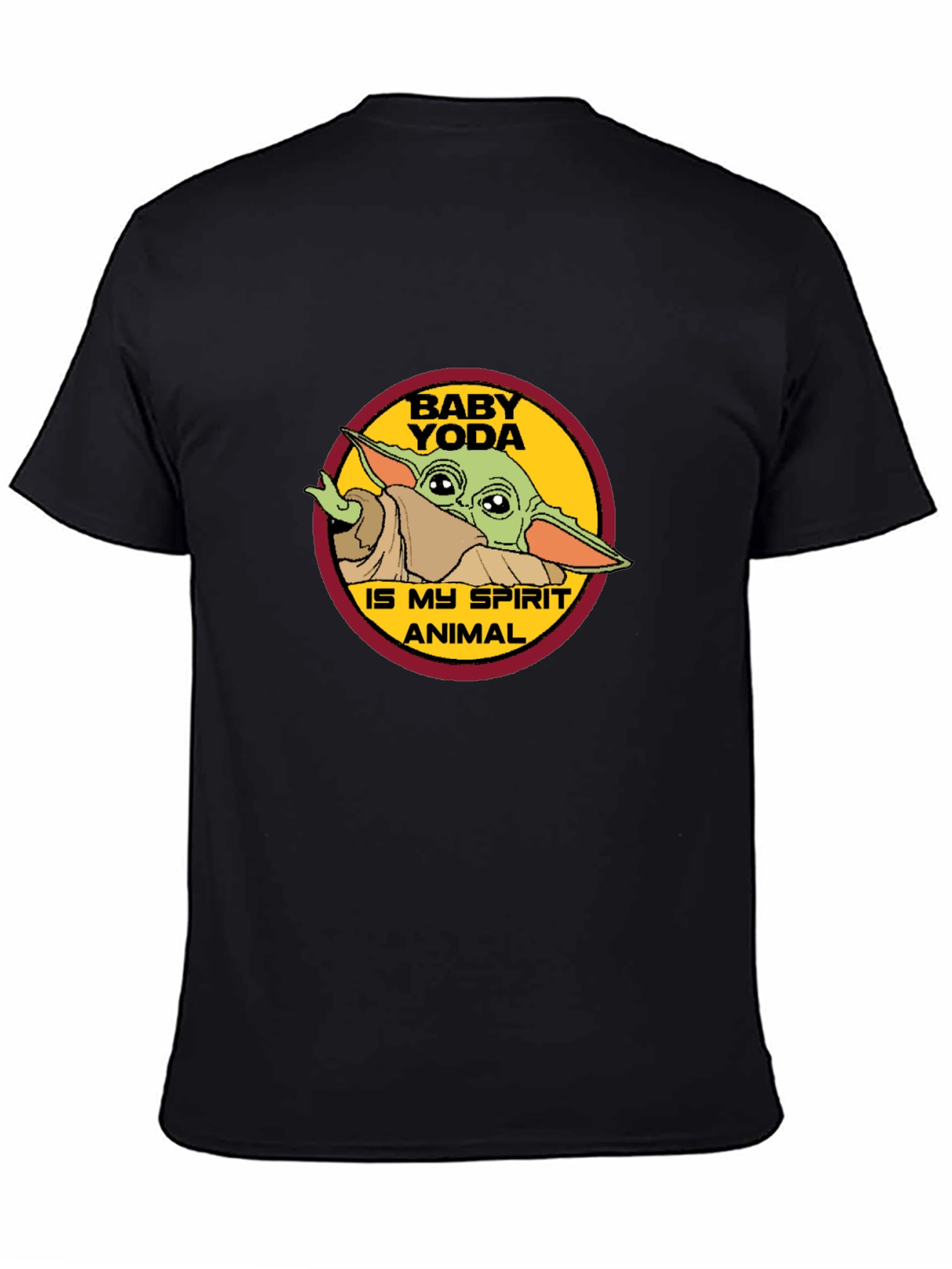Baby Yoda Spirit Animal Black T-Shirt