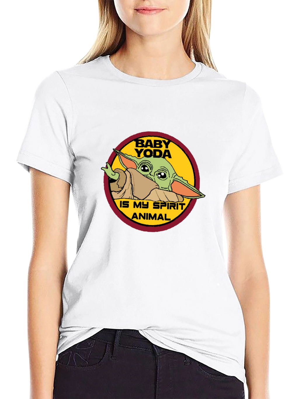 Baby Yoda Spirit Animal Black T-Shirt