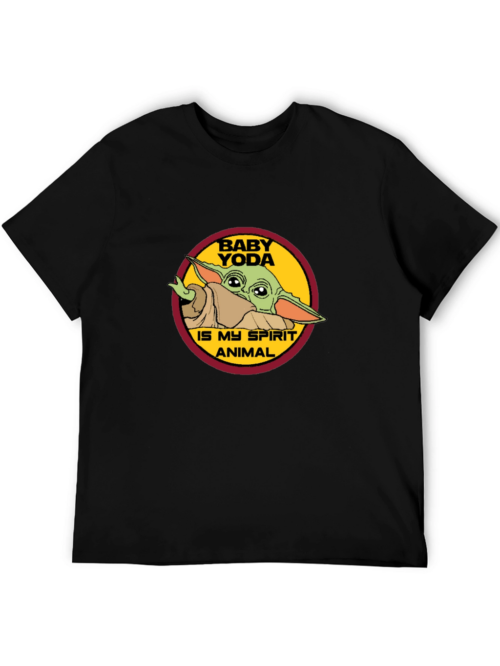 Baby Yoda Spirit Animal Black T-Shirt