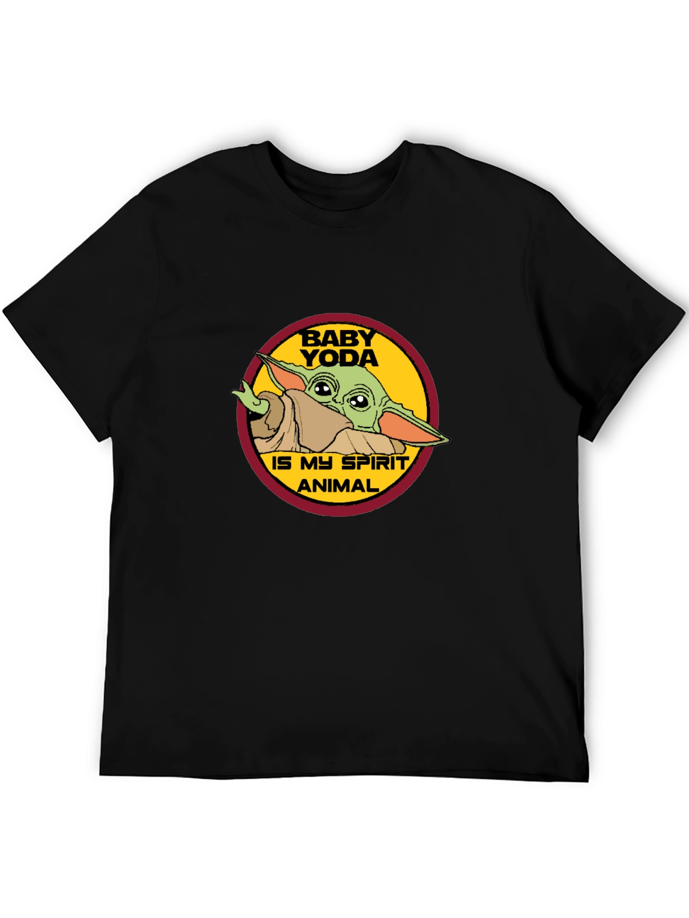 Baby Yoda Spirit Animal Black T-Shirt